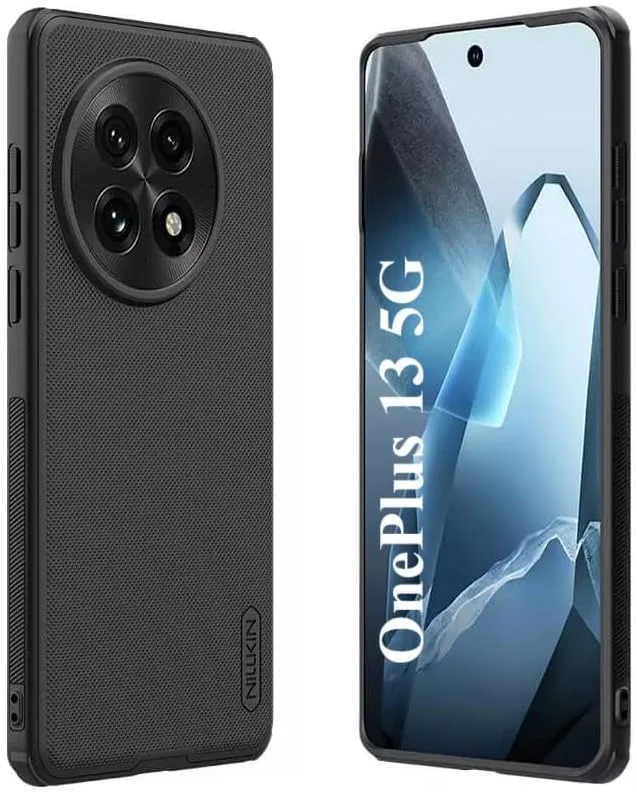 قاب محافظ گوشی وان پلاس 13 5G نیلکین مدل Super Frosted Shield Pro، مقاوم در برابر خط و خش، با پوشش سخت PC و ضربه گیر TPU، محافظت کامل و ضد اثر انگشت (مشکی)