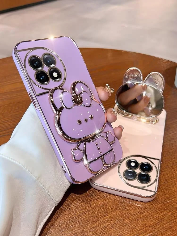 قاب گوشی Aulzaju برای وان پلاس 13R با پایه آینه خرگوش پنهان بامزه، قاب گوشی وان پلاس 13R دخترانه با روکش براق، ضربه گیر سیلیکونی نرم با براکت تاشو برای وان پلاس 13R برای دختران و زنان صورتی قاب گوشی Aulzaju برای وان پلاس 13R با پایه آینه خرگوش پنهان بامزه، قاب گوشی وان پلاس 13R دخترانه با روکش براق، ضربه گیر سیلیکونی نرم با براکت تاشو برای وان پلاس 13R برای دختران و زنان صورتی