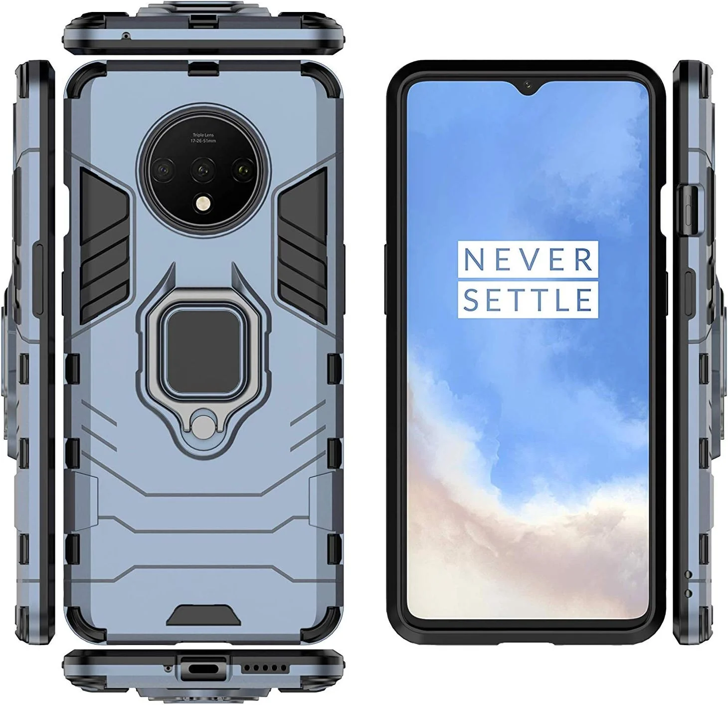 قاب محافظ گوشی وان پلاس 7T، دارای حلقه نگهدارنده مغناطیسی و چرخش 360 درجه (آبی تیره) قاب محافظ گوشی وان پلاس 7T، دارای حلقه نگهدارنده مغناطیسی و چرخش 360 درجه (آبی تیره)