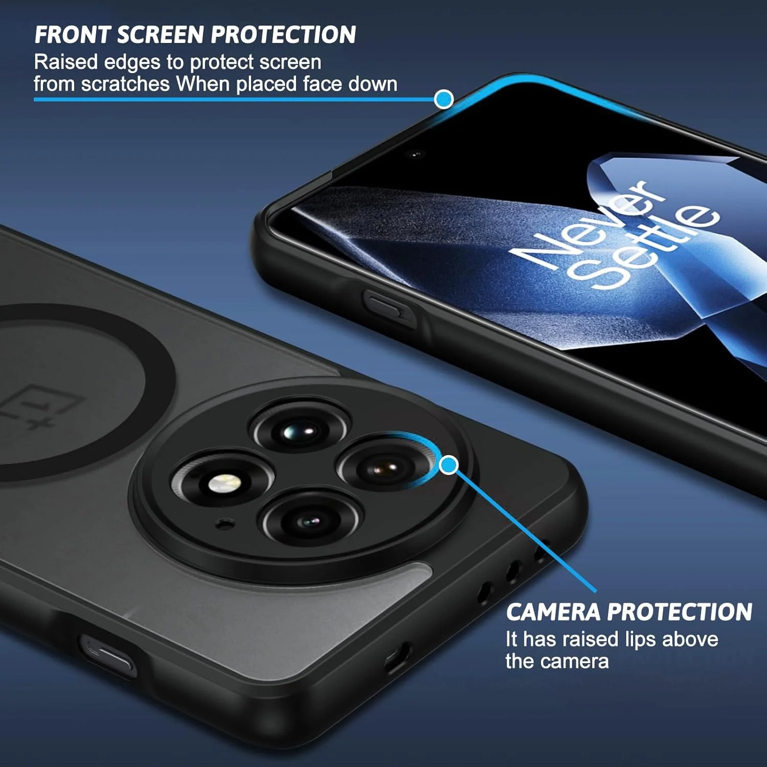 قاب محافظ موزیلونز برای وان پلاس 13، سازگار با مگ-سیف، قاب پشتی مات نیمه شفاف باریک و بادوام با محافظت از دوربین، پوشش محافظ در برابر سقوط با استاندارد نظامی برای وان پلاس 13 (مشکی) قاب محافظ موزیلونز برای وان پلاس 13، سازگار با مگ-سیف، قاب پشتی مات نیمه شفاف باریک و بادوام با محافظت از دوربین، پوشش محافظ در برابر سقوط با استاندارد نظامی برای وان پلاس 13 (مشکی)