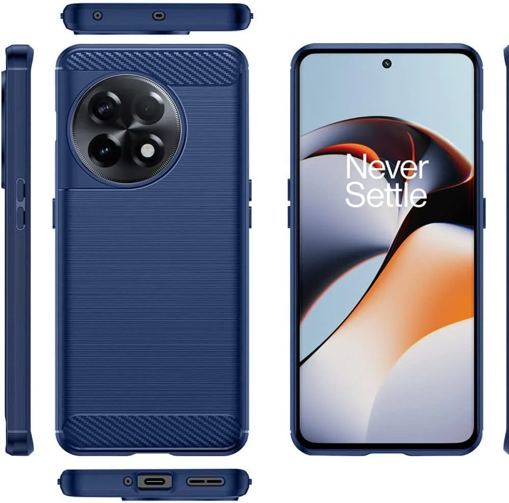 قاب گوشی مارگون با بافت برس خورده فیبر کربنی TPU، ضد اثر انگشت برای وان پلاس 11R / وان پلاس Ace 2 (آبی تیره) قاب گوشی مارگون با بافت برس خورده فیبر کربنی TPU، ضد اثر انگشت برای وان پلاس 11R / وان پلاس Ace 2 (آبی تیره)