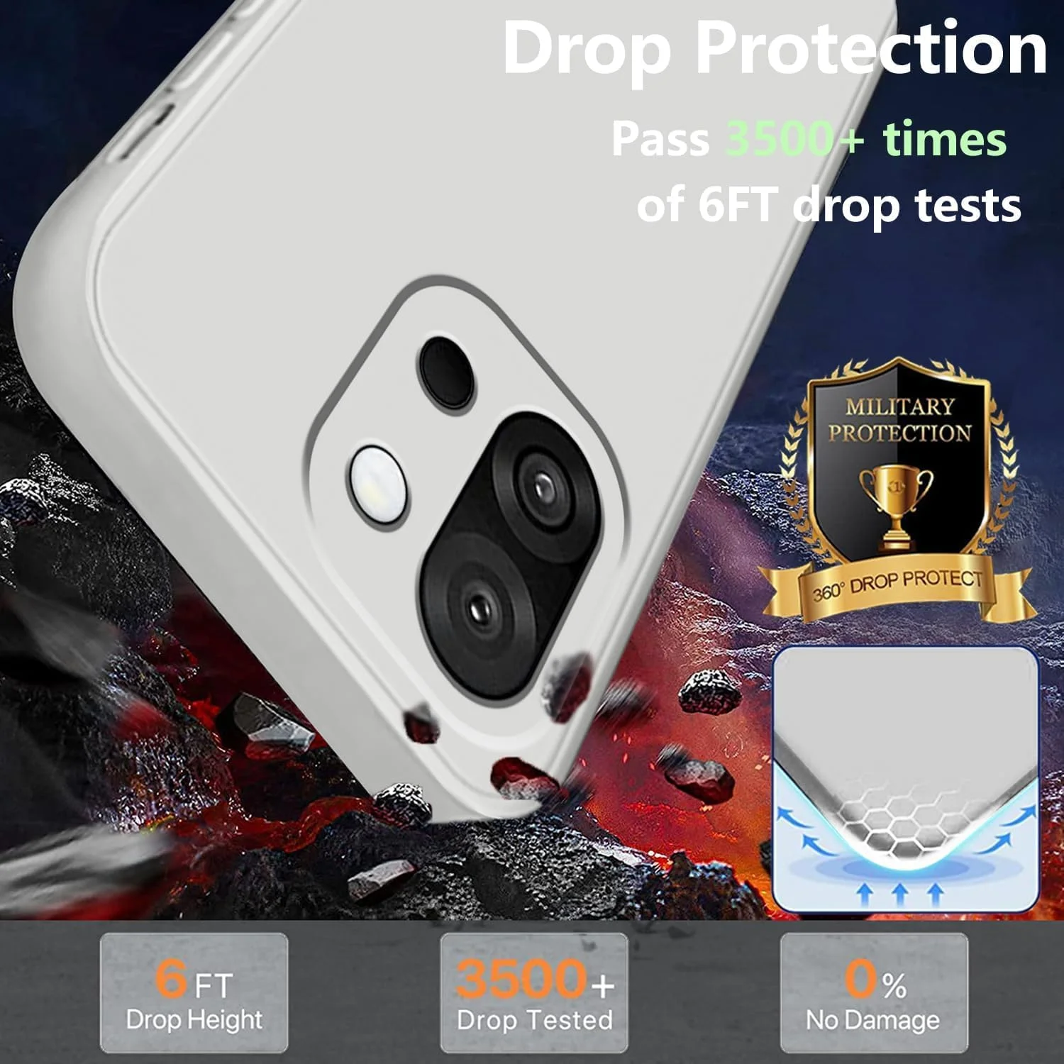 قاب محافظ سیلیکونی ضد خش و ضد ضربه برای وان پلاس 13s 5G، با طراحی باریک و لطیف - (سفید) قاب محافظ سیلیکونی ضد خش و ضد ضربه برای وان پلاس 13s 5G، با طراحی باریک و لطیف - (سفید)