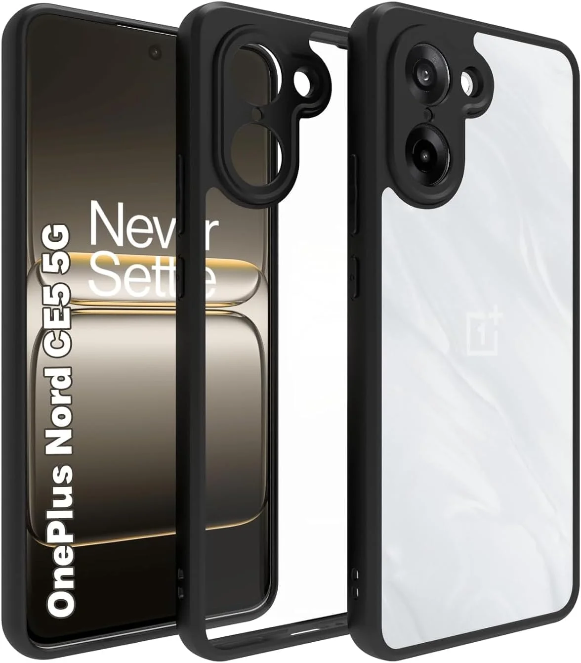 قاب محافظ ضد ضربه شفاف با پشت سخت برای OnePlus Nord CE 5، محافظت 360 درجه با سپر TPU و پشت شفاف مناسب برای OnePlus Nord CE 5