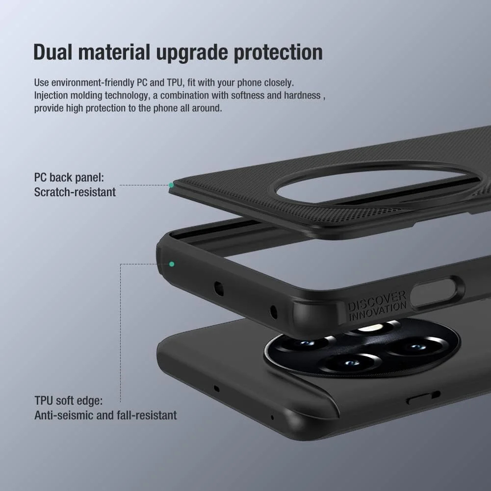 قاب محافظ گوشی وان پلاس 11R 5G / وان پلاس Ace 2 - محافظت کامل بدنه، مقاوم در برابر ضربه، طراحی باریک، مشکی، ساخته شده از پلی کربنات و TPU