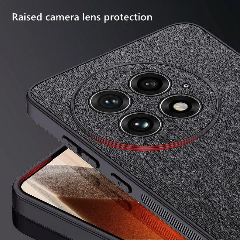 قاب گوشی برای وان پلاس 13، [محافظ لنز دوربین برجسته]، بافت درختی، کاور ممتاز وان پلاس 13، لبه نرم سیلیکونی، قاب محافظ گوشی ضد ضربه پیشرفته تجاری، آبی