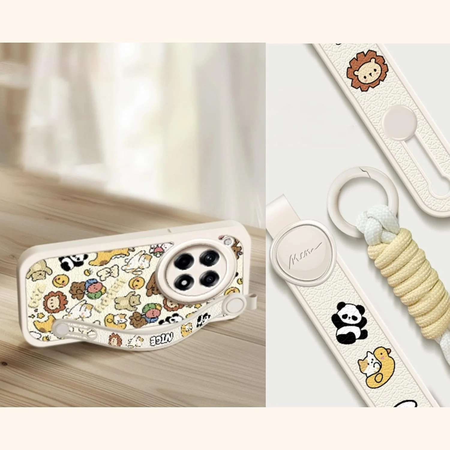 کاور محافظ گوشی وان پلاس 13، ساخته شده از جنس لاستیک نرم، مجهز به بند آویز گوشی با طرح مشابه، طرح های کارتونی حیوانات بامزه، مناسب برای دختران و بانوان (بژ) کاور محافظ گوشی وان پلاس 13، ساخته شده از جنس لاستیک نرم، مجهز به بند آویز گوشی با طرح مشابه، طرح های کارتونی حیوانات بامزه، مناسب برای دختران و بانوان (بژ)