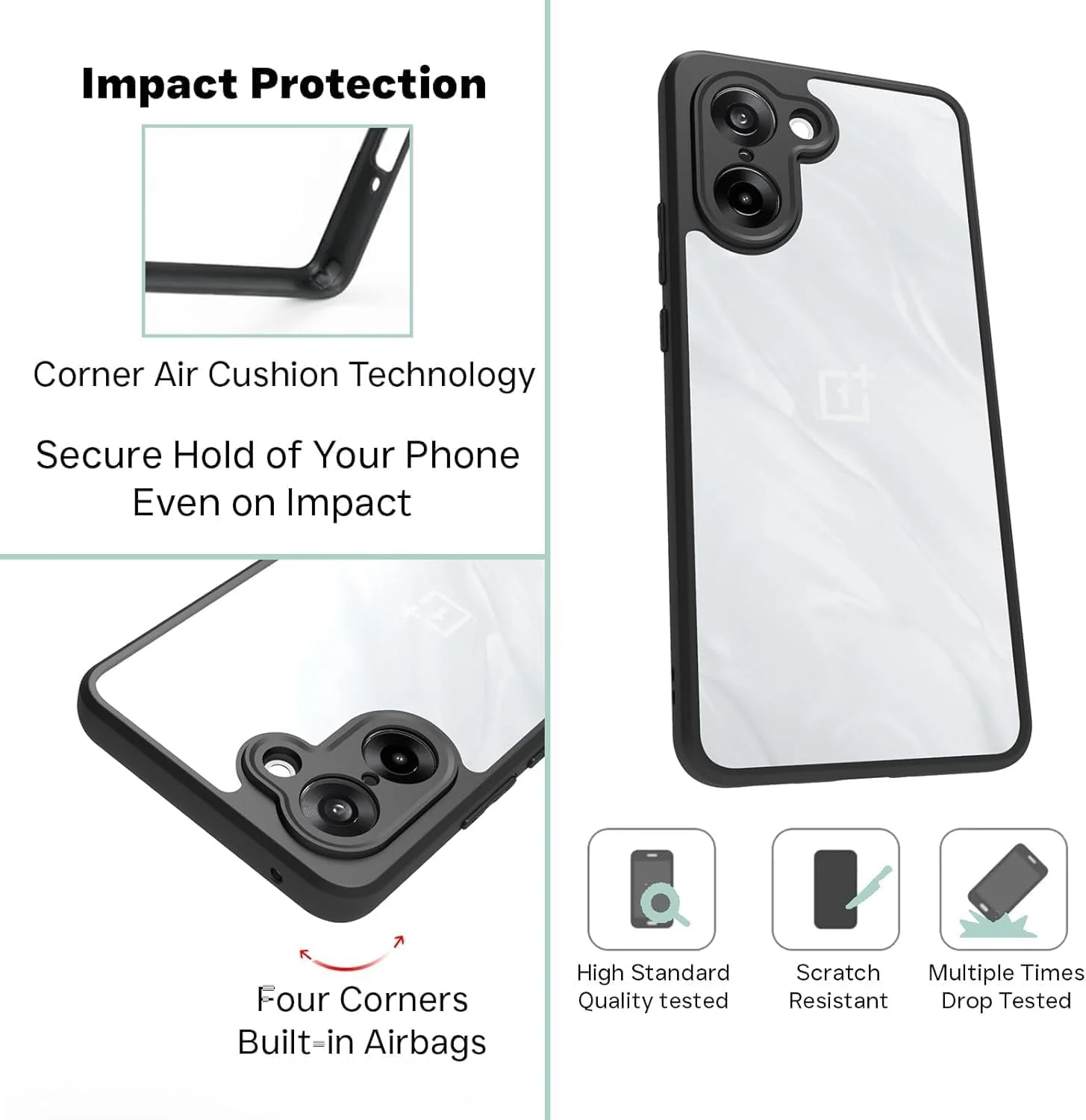 قاب محافظ ضد ضربه شفاف با پشت سخت برای OnePlus Nord CE 5، محافظت 360 درجه با سپر TPU و پشت شفاف مناسب برای OnePlus Nord CE 5 قاب محافظ ضد ضربه شفاف با پشت سخت برای OnePlus Nord CE 5، محافظت 360 درجه با سپر TPU و پشت شفاف مناسب برای OnePlus Nord CE 5