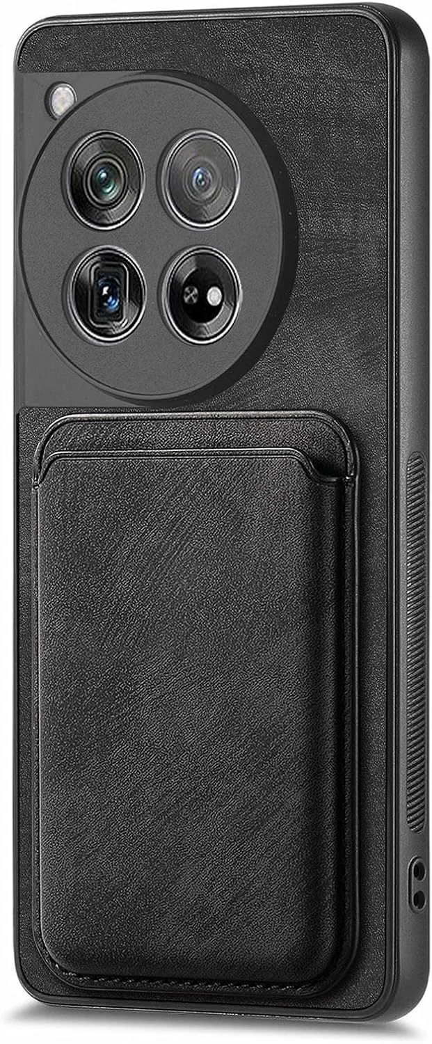 کاور محافظ چرمی TADALU برای وان پلاس 12، کاور مغناطیسی با جای کارت، محافظ بامپر چرمی مسدود کننده RFID طراحی شده برای خانم ها و آقایان (مشکی)