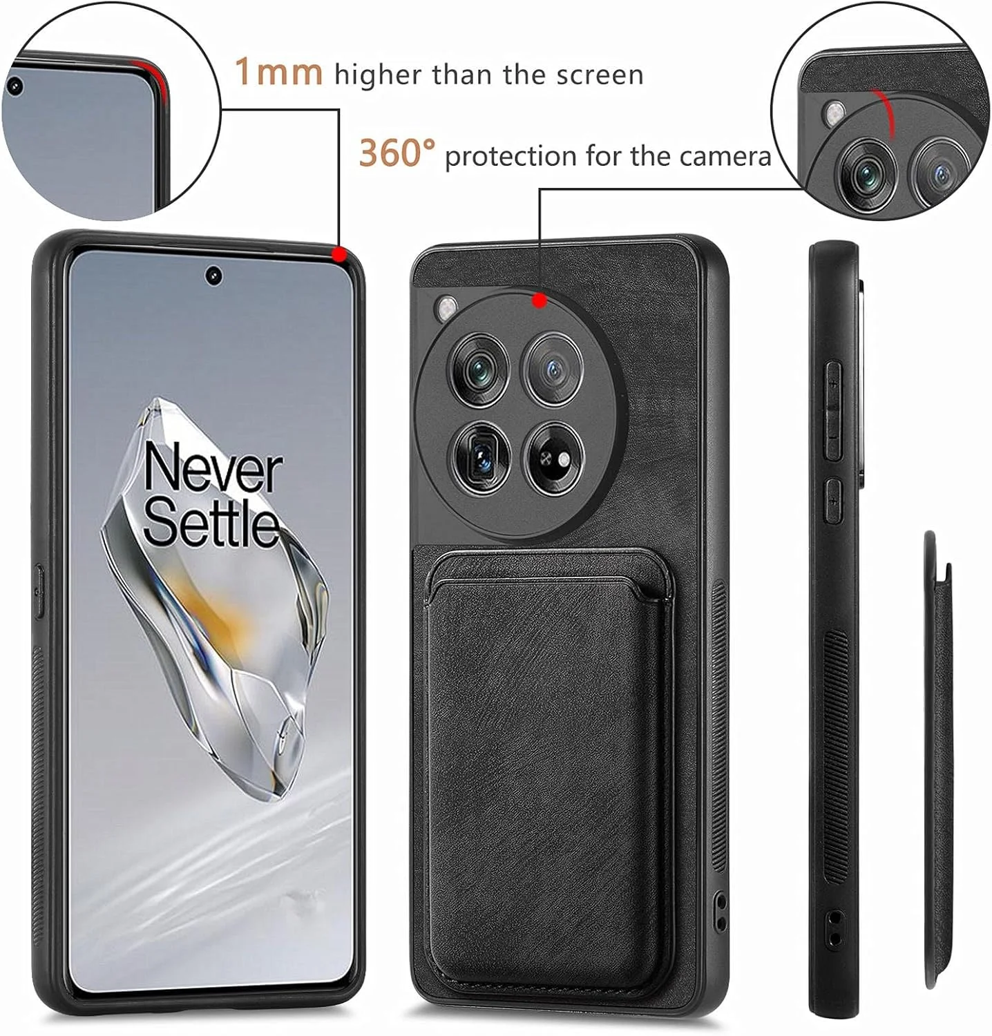 کاور محافظ چرمی TADALU برای وان پلاس 12، کاور مغناطیسی با جای کارت، محافظ بامپر چرمی مسدود کننده RFID طراحی شده برای خانم ها و آقایان (مشکی) کاور محافظ چرمی TADALU برای وان پلاس 12، کاور مغناطیسی با جای کارت، محافظ بامپر چرمی مسدود کننده RFID طراحی شده برای خانم ها و آقایان (مشکی)