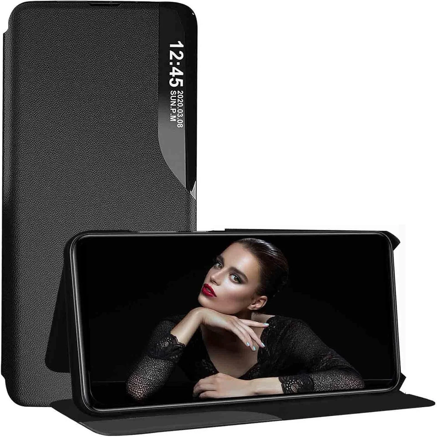 کاور گوشی وان پلاس 13 مدل 2024، کیف هوشمند پنجره ای با استند تاشو، کاور محافظ چرمی با کیفیت برای گوشی وان پلاس 13 نسخه 5G سال 2024 (مشکی) کاور گوشی وان پلاس 13 مدل 2024، کیف هوشمند پنجره ای با استند تاشو، کاور محافظ چرمی با کیفیت برای گوشی وان پلاس 13 نسخه 5G سال 2024 (مشکی)