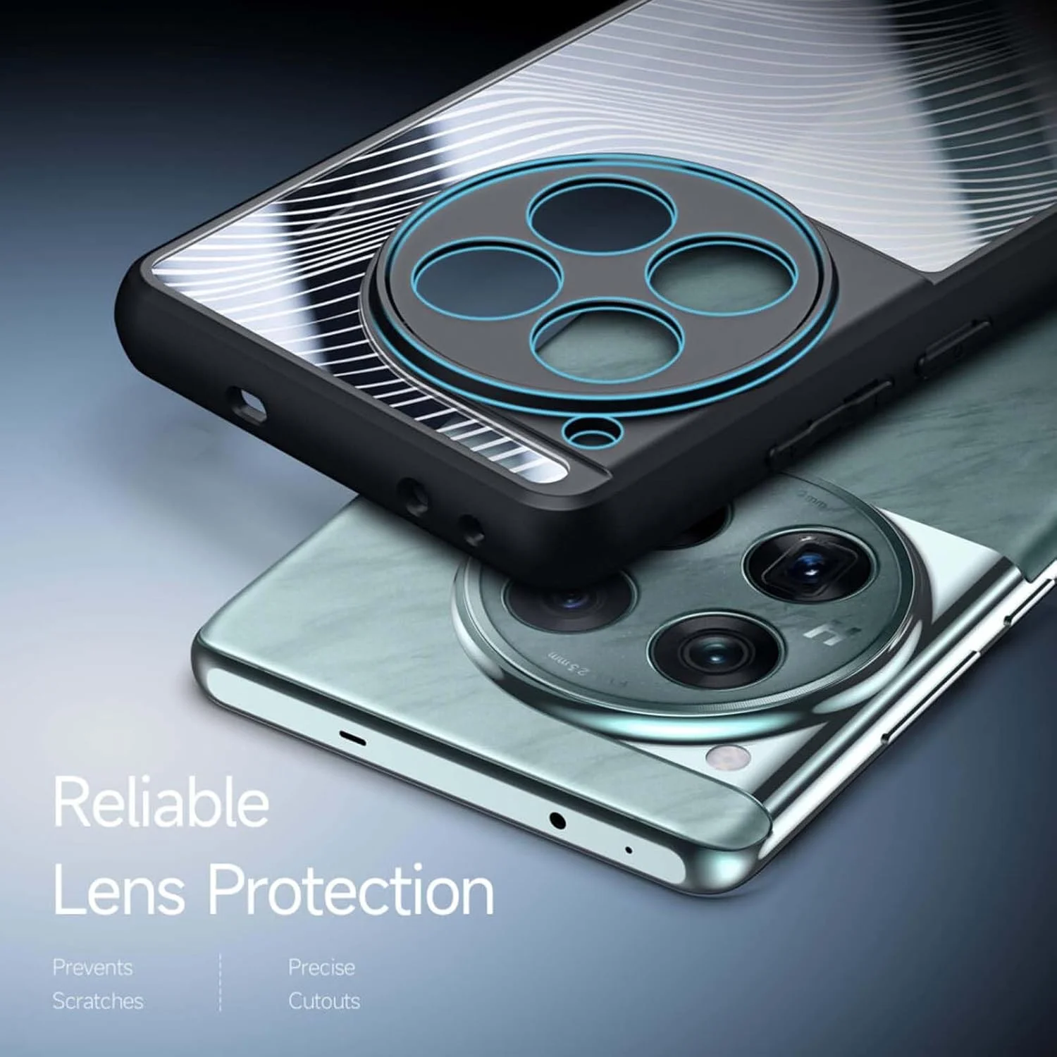 کاور پشتی OIATROE برای OnePlus 12، [باریک] [ضد اثر انگشت] [بافت مات] - مشکی