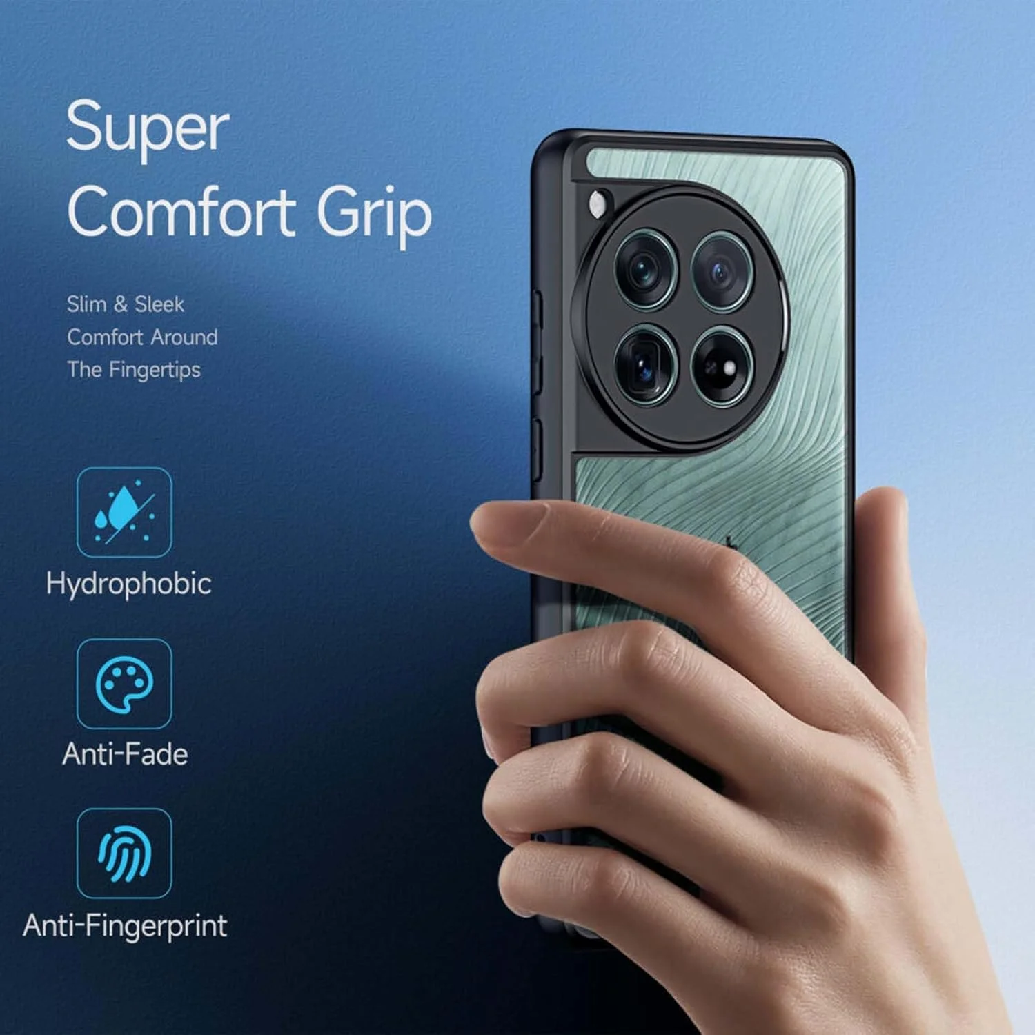 کاور پشتی OIATROE برای OnePlus 12، [باریک] [ضد اثر انگشت] [بافت مات] - مشکی