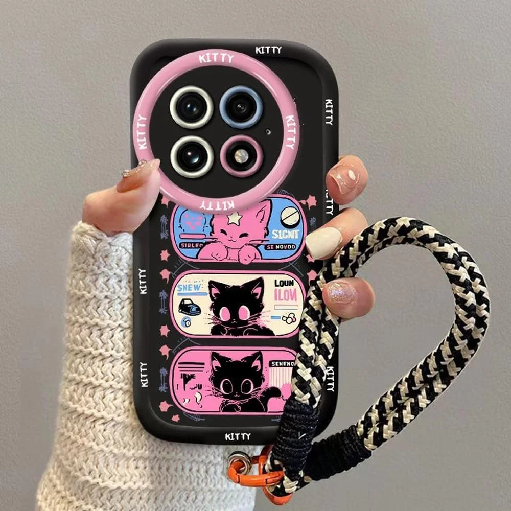 کاور محافظ گوشی وان پلاس 13، به همراه بند آویز موبایل، طرح گربه سه رنگ زیبا، جنس لاستیک نرم، مقاوم در برابر ضربه، مقاوم در برابر اثر انگشت و محافظ لنز کاور محافظ گوشی وان پلاس 13، به همراه بند آویز موبایل، طرح گربه سه رنگ زیبا، جنس لاستیک نرم، مقاوم در برابر ضربه، مقاوم در برابر اثر انگشت و محافظ لنز