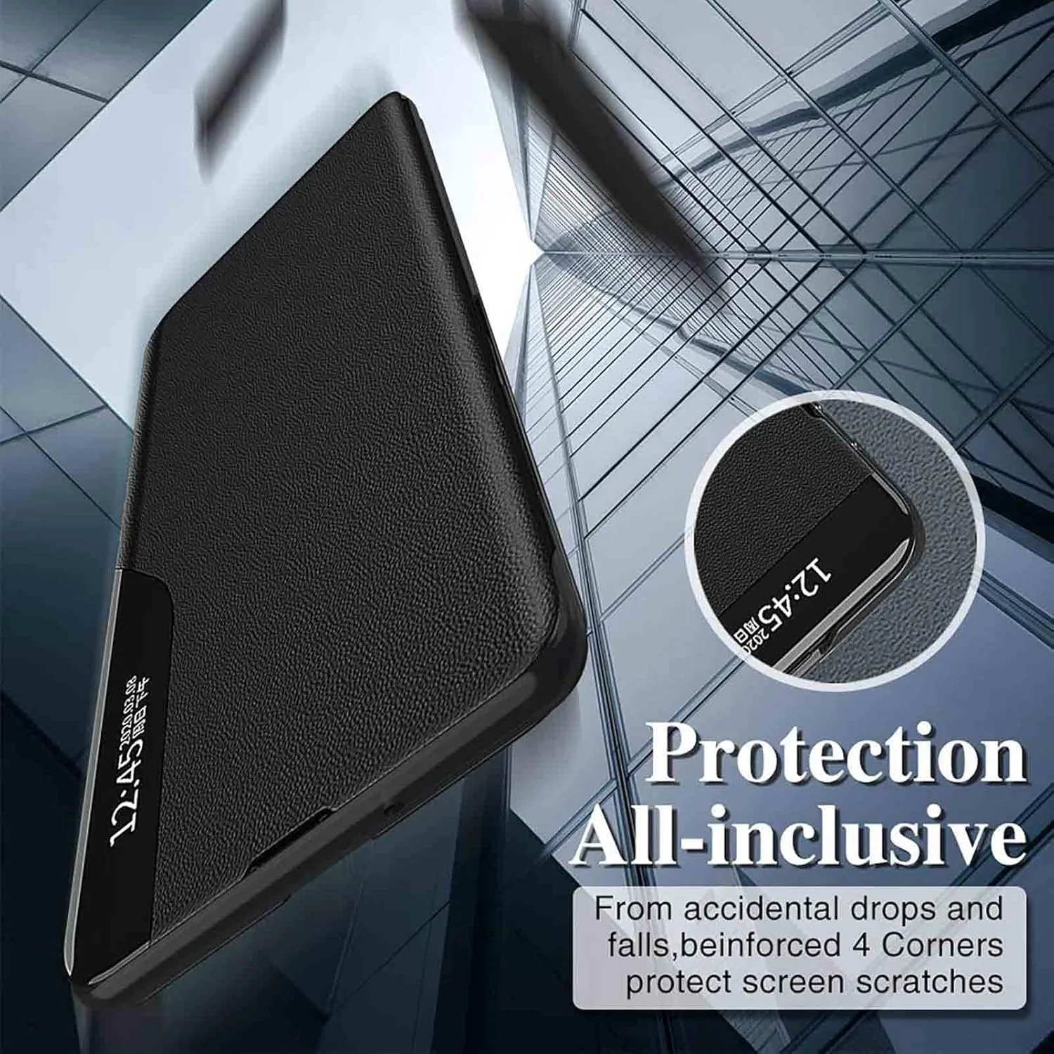 کاور گوشی وان پلاس 13 مدل 2024، کیف هوشمند پنجره ای با استند تاشو، کاور محافظ چرمی با کیفیت برای گوشی وان پلاس 13 نسخه 5G سال 2024 (مشکی)