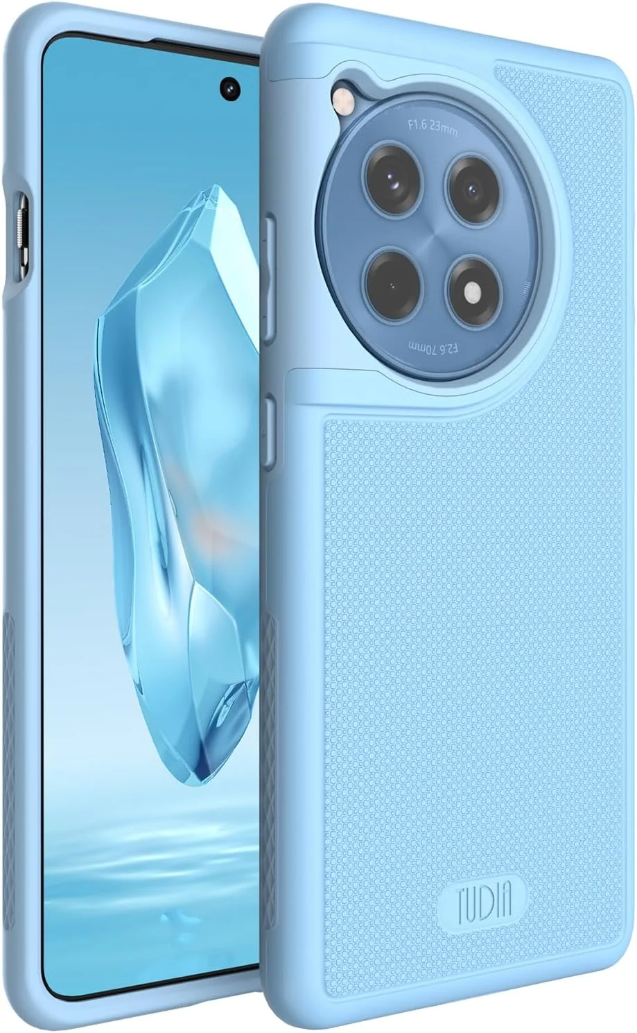 کاور محافظ دوگانه TUDIA مدل DualShield Grip مناسب برای گوشی OnePlus 12R 5G (سال 2024)، [MergeGrip] کاور محافظ باریک، بادوام و مقاوم در برابر ضربه با لایه دوگانه - آبی خلیجی