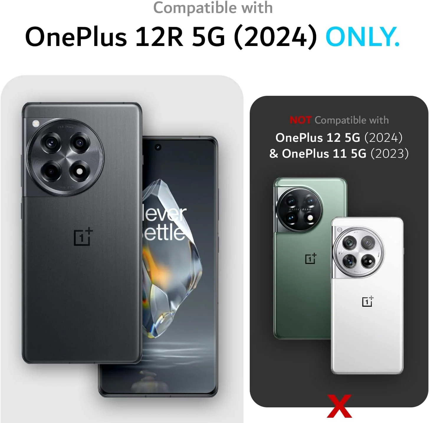 کاور محافظ دوگانه TUDIA مدل DualShield Grip مناسب برای گوشی OnePlus 12R 5G (سال 2024)، [MergeGrip] کاور محافظ باریک، بادوام و مقاوم در برابر ضربه با لایه دوگانه - آبی خلیجی