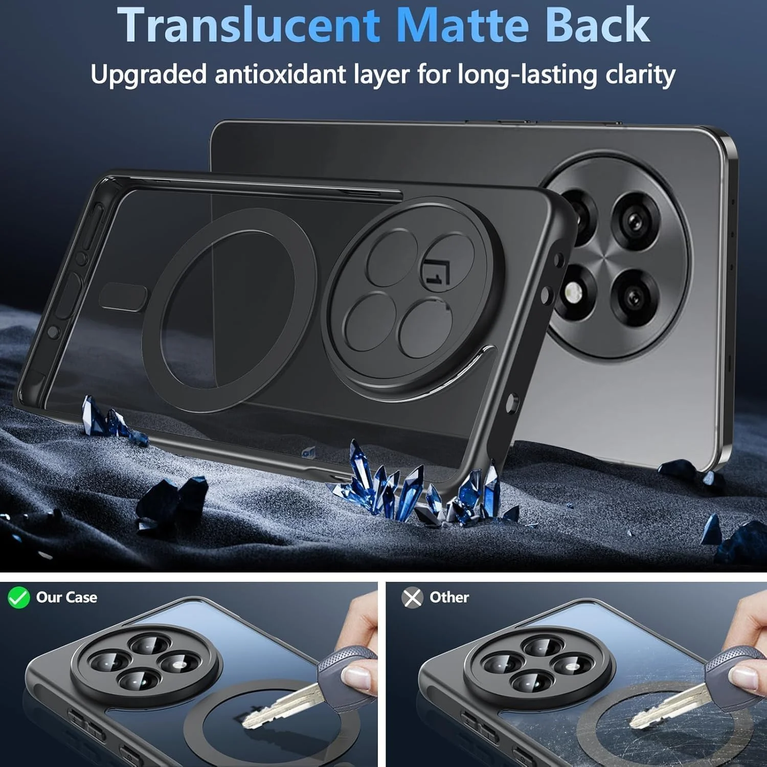 قاب مغناطیسی برای گوشی وان پلاس 13R: قاب محافظ ضد ضربه باریک با پوشش مات نیمه شفاف، محافظت در برابر سقوط با استاندارد نظامی، ضد اثر انگشت، مناسب برای گوشی وان پلاس 13R 5G 2025 قاب مغناطیسی برای گوشی وان پلاس 13R: قاب محافظ ضد ضربه باریک با پوشش مات نیمه شفاف، محافظت در برابر سقوط با استاندارد نظامی، ضد اثر انگشت، مناسب برای گوشی وان پلاس 13R 5G 2025