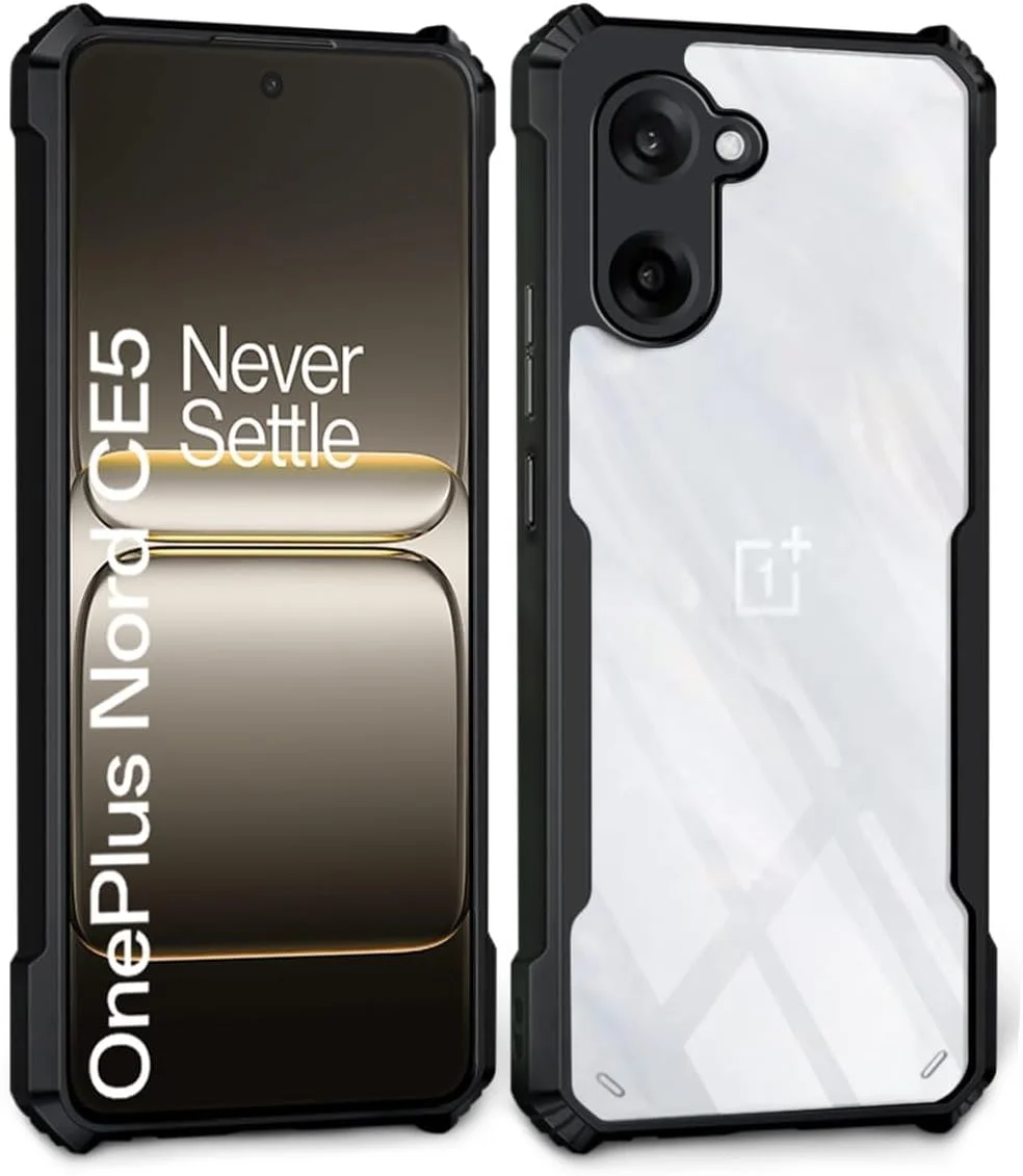 قاب محافظ گوشی وان پلاس نورد CE 5، کاور پشتی PC سخت با حاشیه TPU ضد ضربه، محافظت 360 درجه در برابر ضربه، محافظ لنز دوربین، کاور شفاف برای وان پلاس نورد CE 5 5G