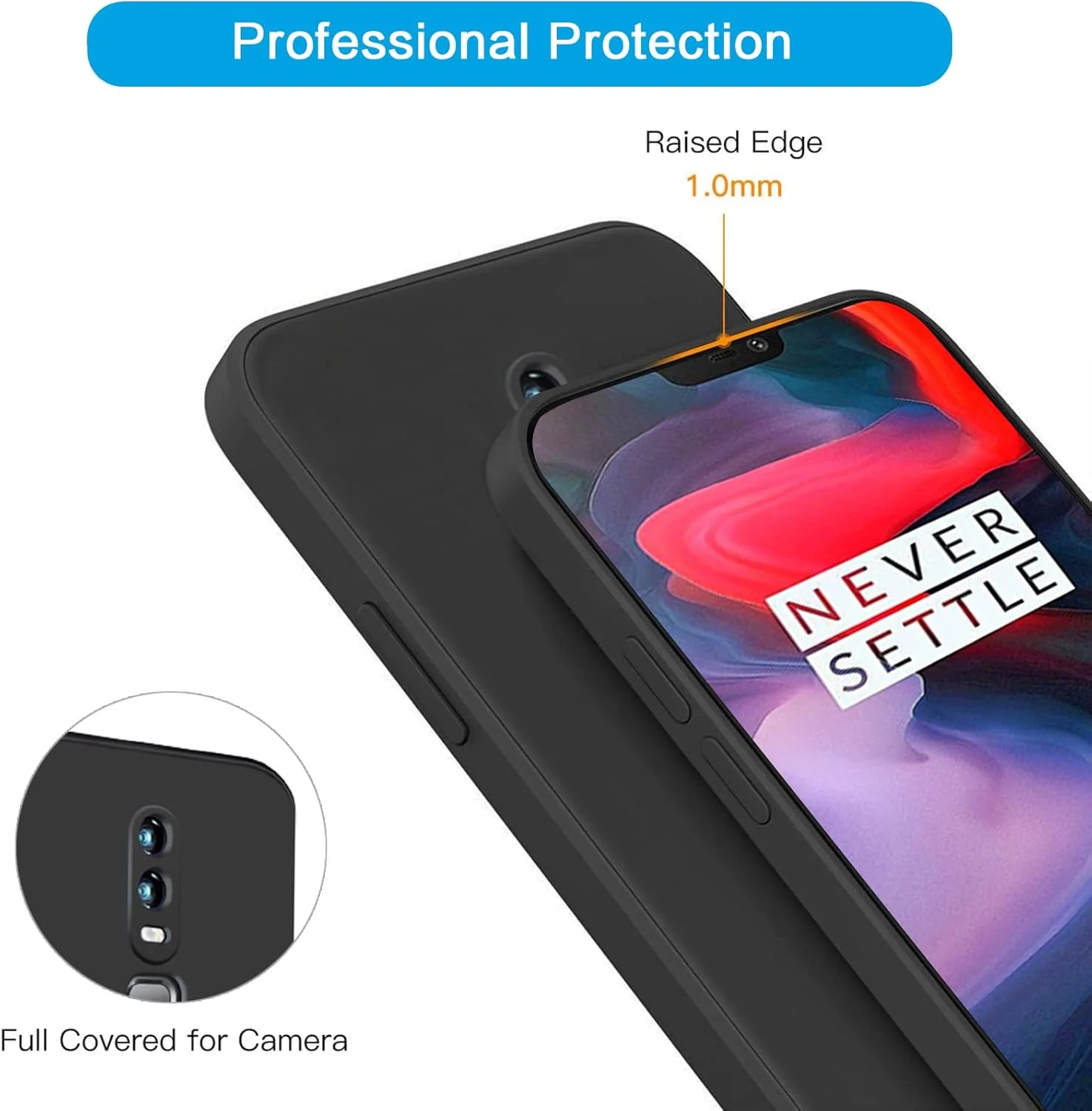 کاور سیلیکونی محافظ گوشی سازگار با وان پلاس 6، نازک با محافظت از دوربین، داخلی نرم، باریک و انعطاف پذیر (برای وان پلاس 6 - مشکی) کاور سیلیکونی محافظ گوشی سازگار با وان پلاس 6، نازک با محافظت از دوربین، داخلی نرم، باریک و انعطاف پذیر (برای وان پلاس 6 - مشکی)