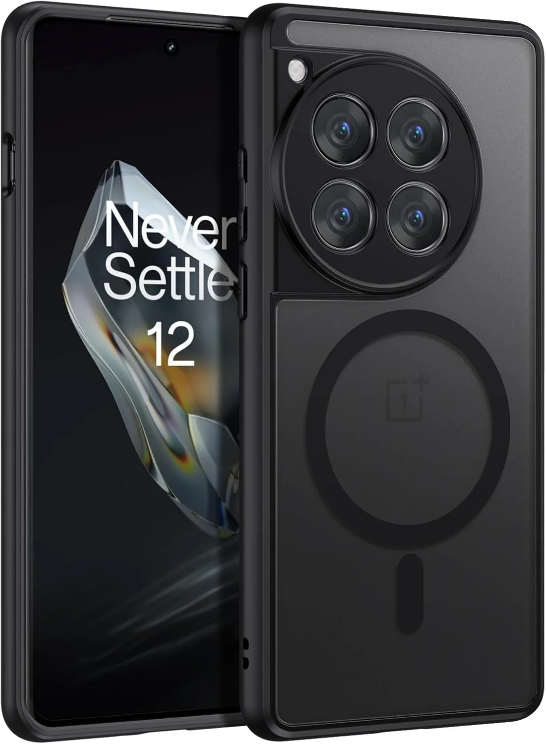 قاب محافظ گوشی GaoBao سازگار با OnePlus 12، [سازگار با MagSafe] [مقاوم در برابر سقوط در سطح نظامی] باریک، ضد ضربه، پشت مات نیمه شفاف، ضد خش، محافظ برای OnePlus 12 5G، 6.82 اینچ، مشکی