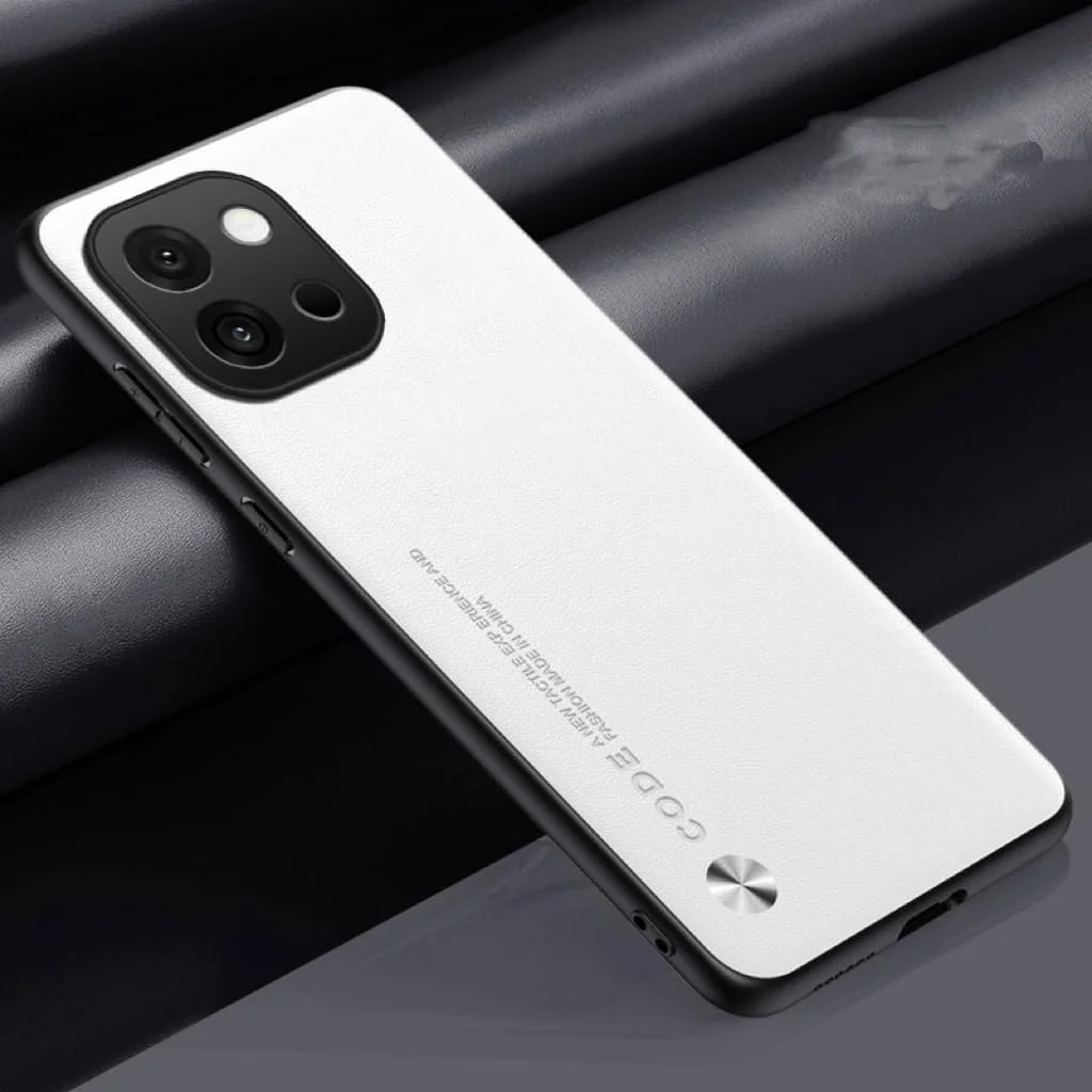 کاور محافظ گوشی وان پلاس 13S مدل 2025، کاور باریک و ضد ضربه با روکش چرم مصنوعی و پشت PC سخت (سفید) کاور محافظ گوشی وان پلاس 13S مدل 2025، کاور باریک و ضد ضربه با روکش چرم مصنوعی و پشت PC سخت (سفید)