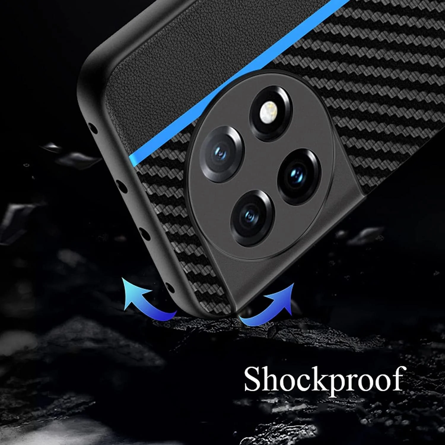 کاور چرمی Jarttarn برای OnePlus 11، بافت فیبر کربنی، چرم مصنوعی ممتاز، کاور باریک و مقاوم در برابر خراش برای OnePlus 11 5G 2023 (قرمز)