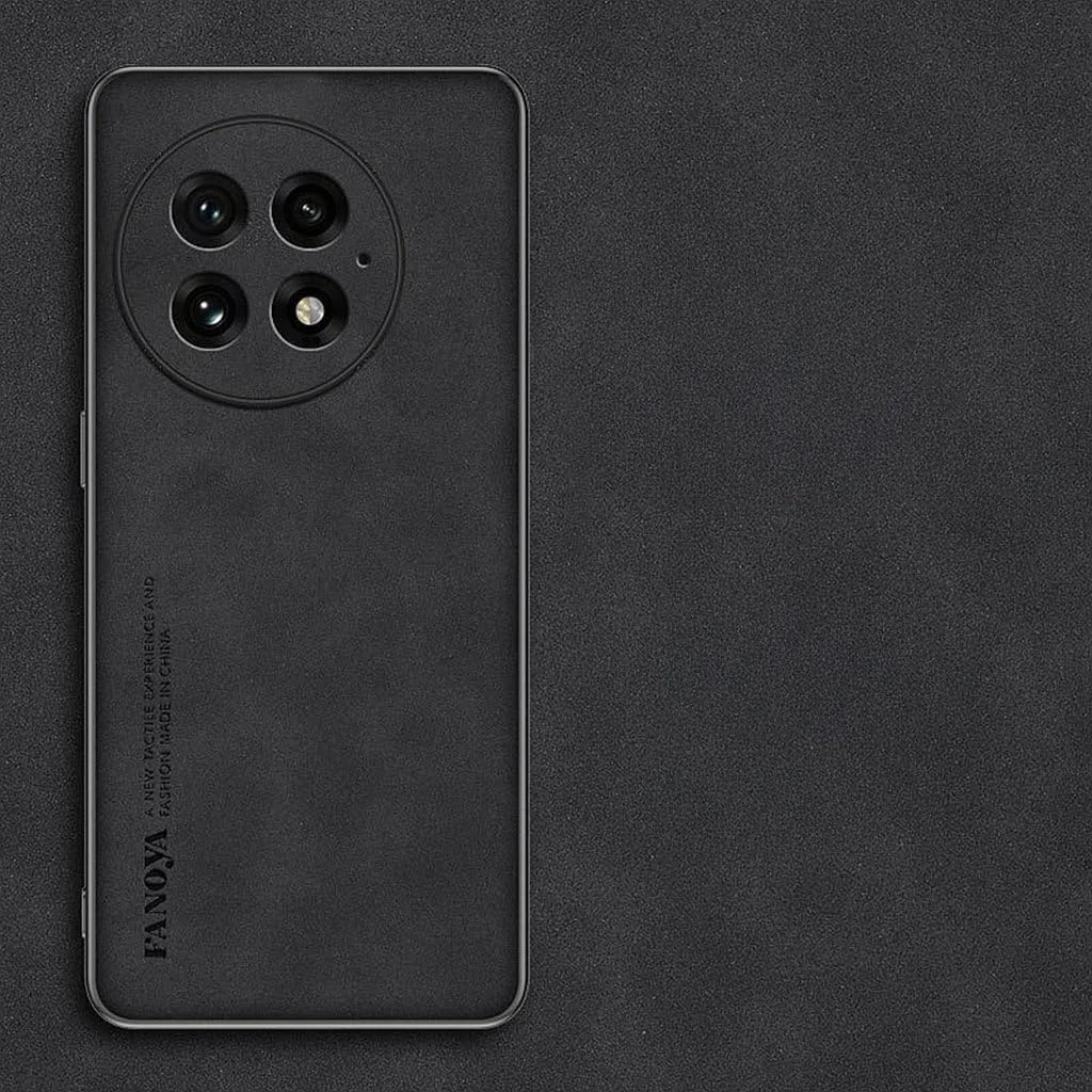 قاب محافظ گوشی برای وان پلاس 13، [محافظ لنز دوربین برجسته]، چرم مصنوعی طرح پوست گوسفند، کاور ممتاز وان پلاس 13، قاب محافظ گوشی ضد ضربه پیشرفته تجاری، لمس راحت، مشکی