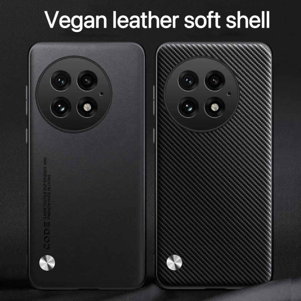 قاب گوشی برای وان پلاس 13: [چرم گیاهی] [ضد اثر انگشت]، قاب نازک و باریک با سپر نرم و ضد ضربه، محافظ تلفن برای وان پلاس 13 (مشکی)