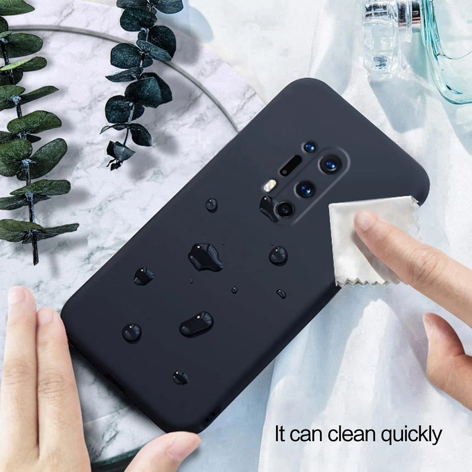 کاور سیلیکونی برای وان پلاس 8 پرو، کاور محافظ تمام بدنه با بافت نرم و ابریشمی، ضد ضربه با پوشش داخلی میکروفایبر (برای وان پلاس 8 پرو - B)