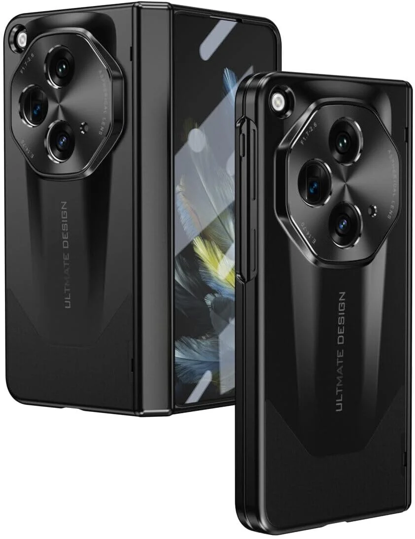 قاب باریک محافظ گوشی برای وان پلاس اوپن/اوپو فایند N3 به همراه محافظ لولا و محافظ صفحه نمایش (مشکی)