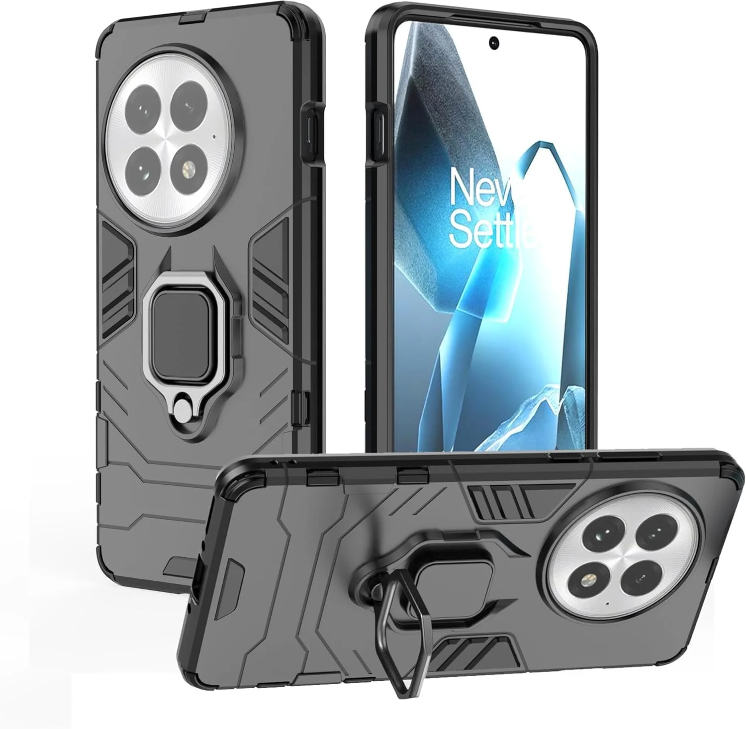 قاب گوشی برای وان پلاس 13 5G: کاور محافظتی دو لایه مقاوم در برابر ضربه با درجه نظامی برای وان پلاس 13 به همراه استند حلقه ای مغناطیسی