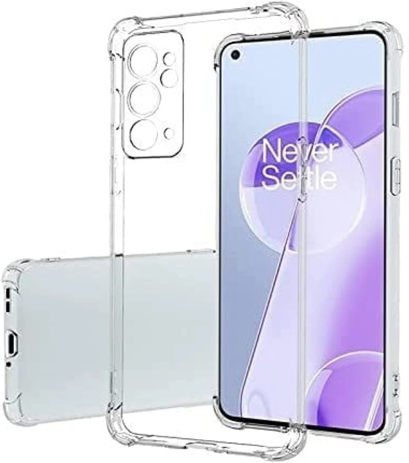 کاور محافظ گوشی OnePlus 9RT، پشت شفاف، ضربه گیر سیلیکونی نرم، ضد خش، محافظ گوشه ها، مناسب برای OnePlus 9RT 5G