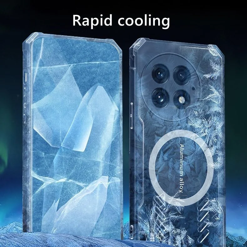 قاب محافظ گوشی برای وان پلاس 13، [محافظ لنز دوربین برجسته]، کاور مغناطیسی مات وان پلاس 13، قاب محافظ ضد ضربه گوشی، خنک کننده سریع، دفع حرارت، مشکی