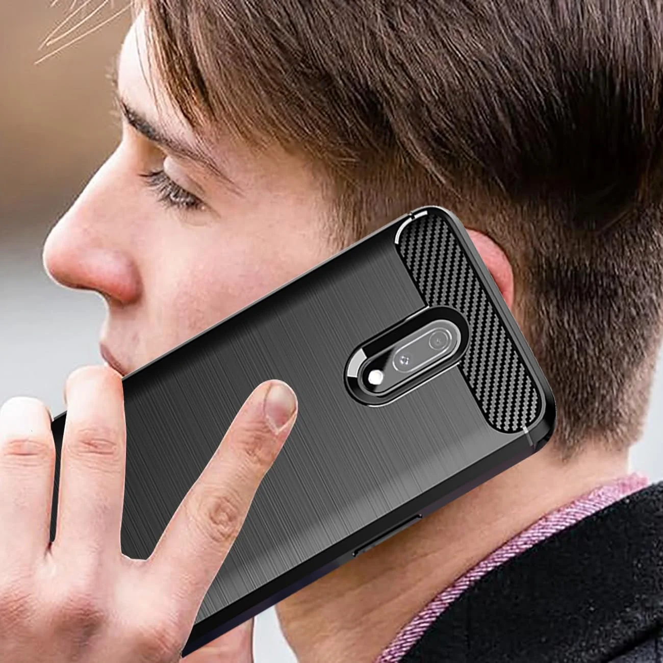 قاب محافظ گوشی وان پلاس 7 مدل HD1900 HD1901، کاور پشتی TPU نرم و مقاوم در برابر ضربه با فیبر کربن، مشکی قاب محافظ گوشی وان پلاس 7 مدل HD1900 HD1901، کاور پشتی TPU نرم و مقاوم در برابر ضربه با فیبر کربن، مشکی