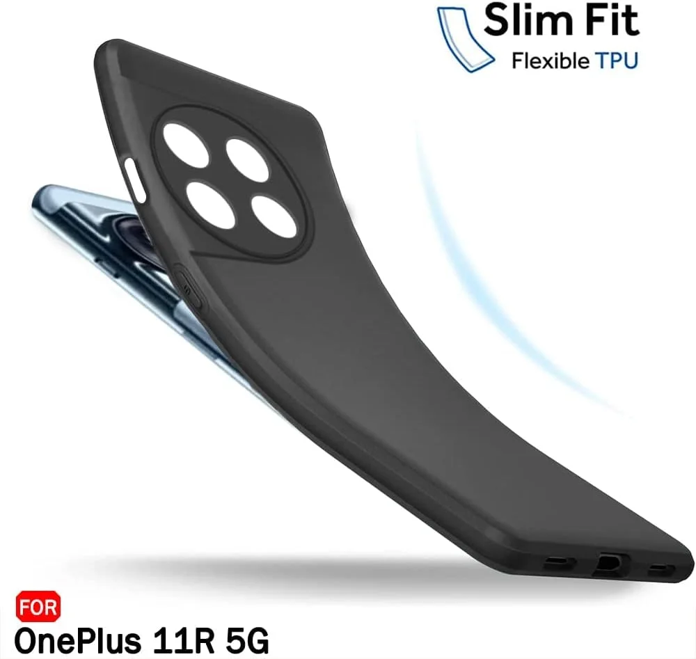 کاور محافظ گوشی OnePlus 11R 5G، جنس TPU مات، محافظت از دوربین، بسیار نازک، سازگار با OnePlus 11R (مشکی)