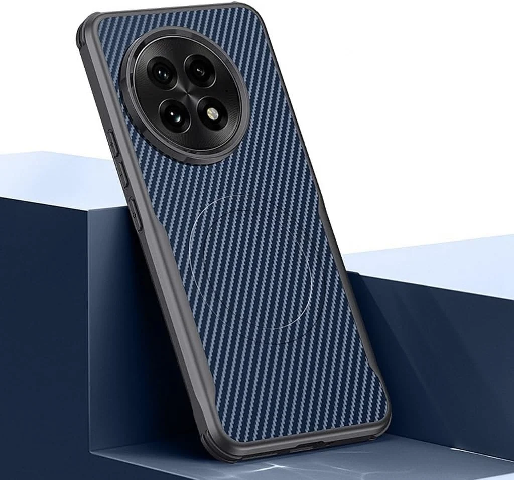 قاب گوشی برای وان پلاس 13، محافظ لنز دوربین برجسته، بافت جناغی ممتاز، پوشش مغناطیسی وان پلاس 13، قاب گوشی ضد ضربه پیشرفته تجاری، لمس راحت، آبی