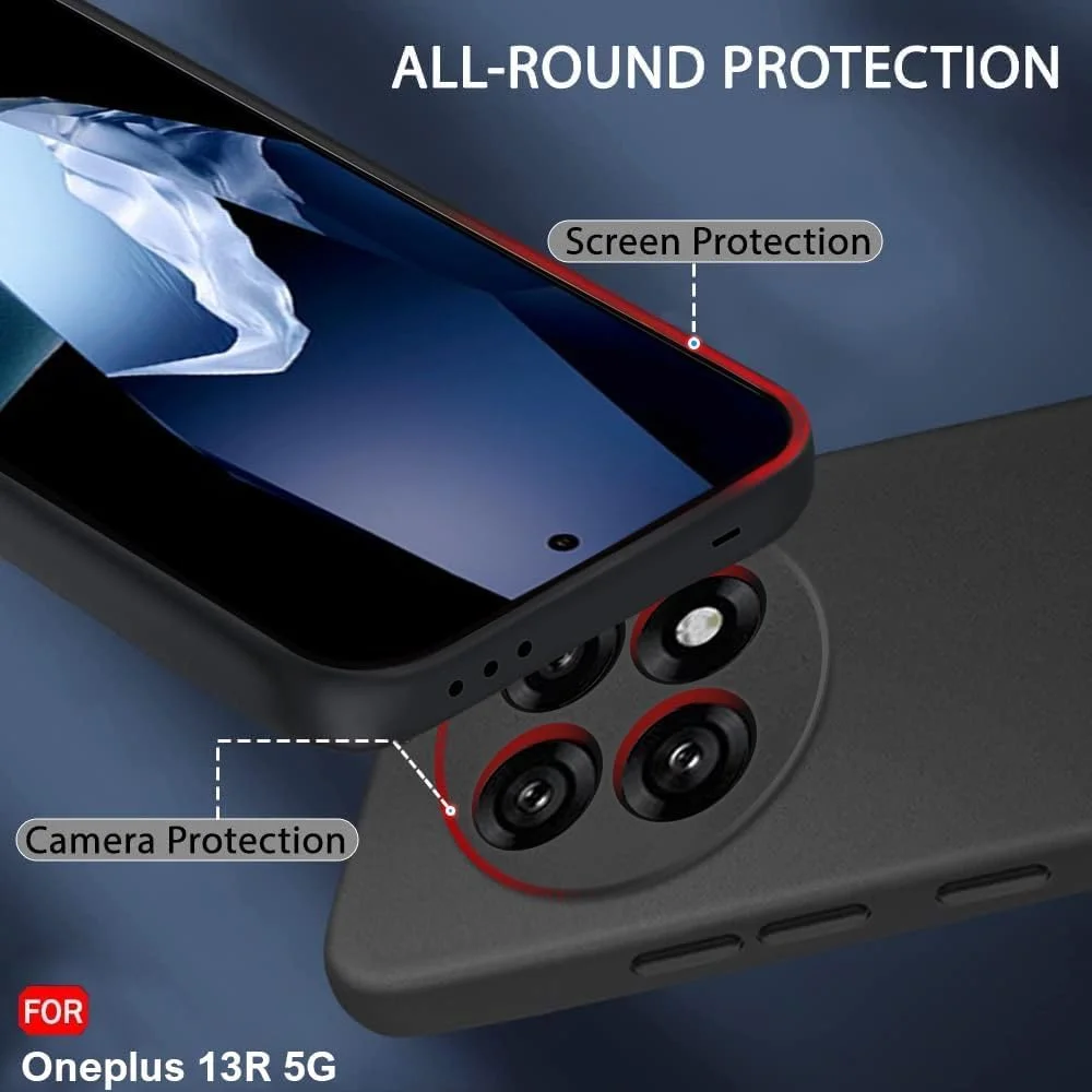 کاور محافظ سیلیکونی TPU نرم و سبک وزن با محافظت از دوربین، طراحی شده برای OnePlus 13R 5G کاور محافظ سیلیکونی TPU نرم و سبک وزن با محافظت از دوربین، طراحی شده برای OnePlus 13R 5G