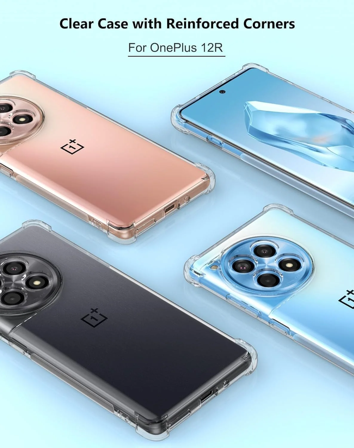 کاور شفاف گوشی OnePlus 12R و OnePlus Ace 3 5G، دارای گوشههای تقویتشده، مقاوم در برابر خراش، ساخته شده از TPU سیلیکونی نرم و محافظ لنز دوربین برای OnePlus 12R 5G کاور شفاف گوشی OnePlus 12R و OnePlus Ace 3 5G، دارای گوشههای تقویتشده، مقاوم در برابر خراش، ساخته شده از TPU سیلیکونی نرم و محافظ لنز دوربین برای OnePlus 12R 5G