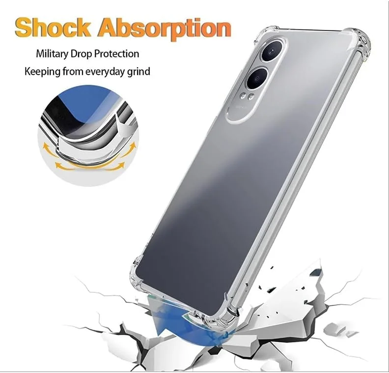 کاور شفاف OnePlus Nord CE 4 Lite، کاور گوشی TPU با قابلیت جذب شوک و گوشه‌های تقویت‌شده، کاور محافظ نرم، انعطاف‌پذیر و شفاف