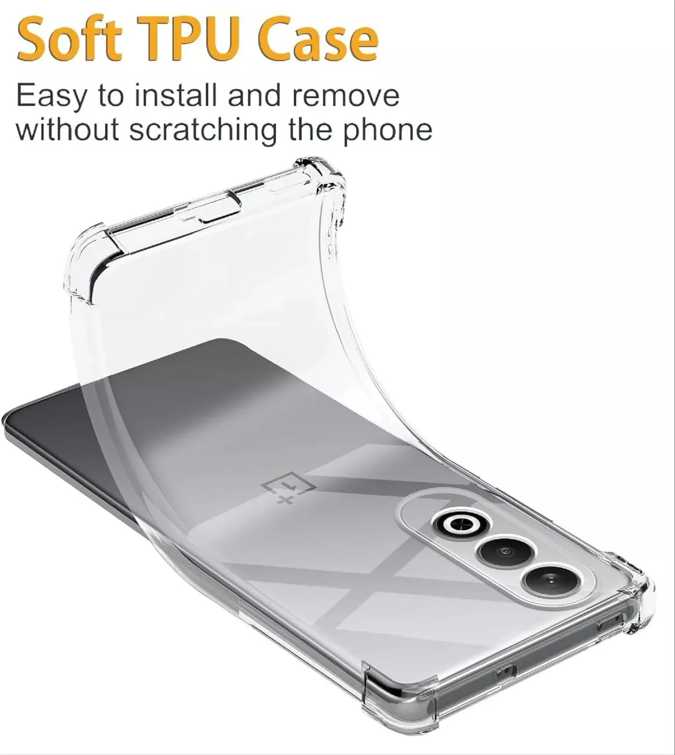 کاور محافظ ژله ای شفاف ضد خش Zubitech برای OnePlus Ace 3v 5G / OnePlus Nord CE4، باریک و سبک، TPU نرم و انعطاف پذیر، مقاوم در برابر ضربه با گوشه های تقویت شده