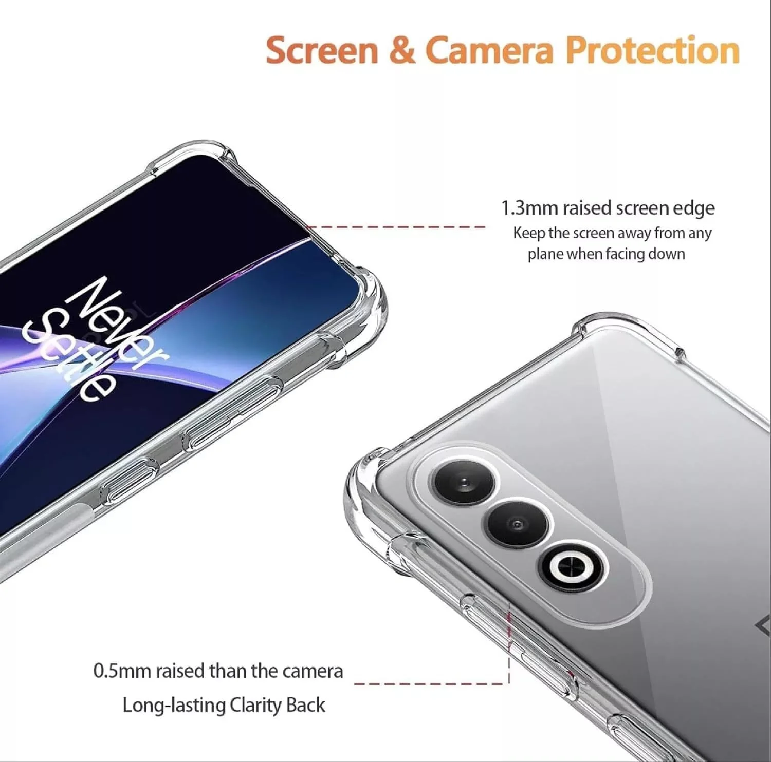 کاور محافظ ژله ای شفاف ضد خش Zubitech برای OnePlus Ace 3v 5G / OnePlus Nord CE4، باریک و سبک، TPU نرم و انعطاف پذیر، مقاوم در برابر ضربه با گوشه های تقویت شده