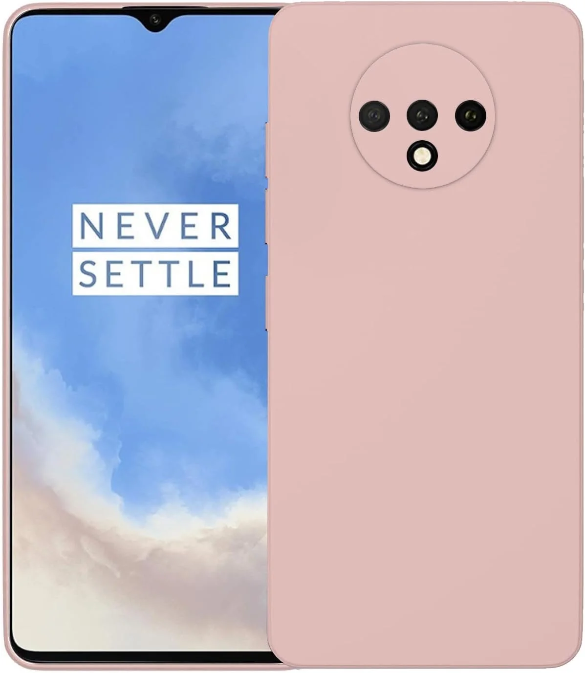 قاب محافظ باریک گوشی برای وان پلاس 7T، پوشش سیلیکونی با محافظت از دوربین، داخلی نرم و انعطاف پذیر (صورتی، برای وان پلاس 7T)