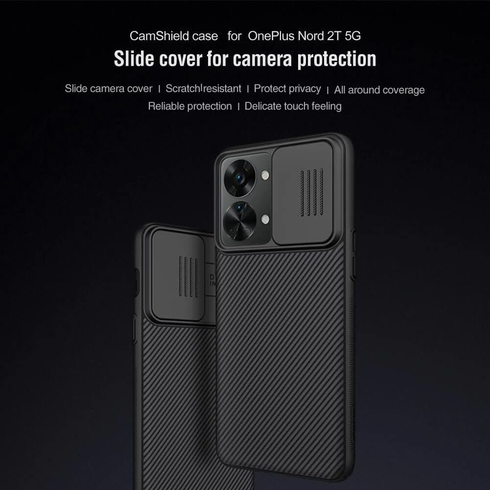 EXELLE CamShield Pro Case for Oneplus Nord 2T, [Camera Protection] with Slide Camera Cover, Slim Stylish Protective Case, Ultra-Thin Premium Hybrid Mobile Phone Case for Oneplus Nord 2T 5G Black