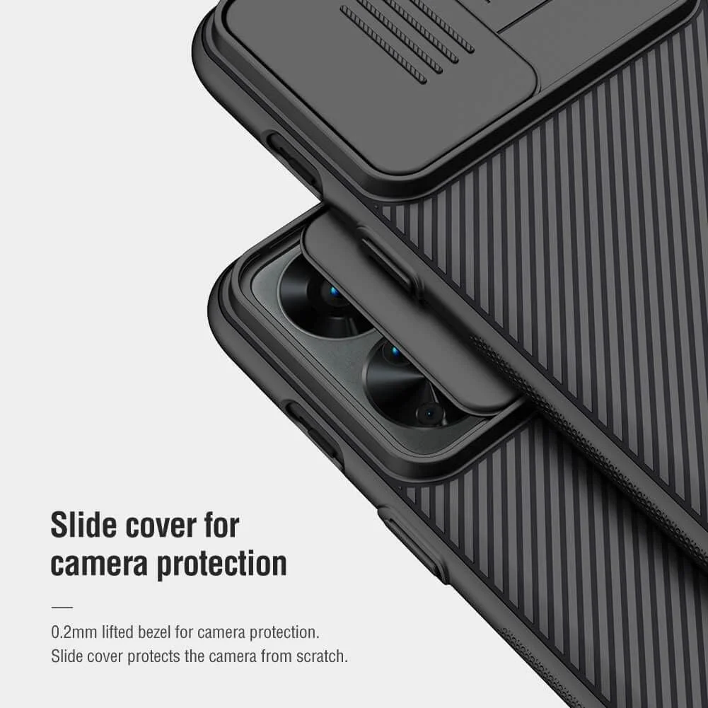 EXELLE CamShield Pro Case for Oneplus Nord 2T, [Camera Protection] with Slide Camera Cover, Slim Stylish Protective Case, Ultra-Thin Premium Hybrid Mobile Phone Case for Oneplus Nord 2T 5G Black