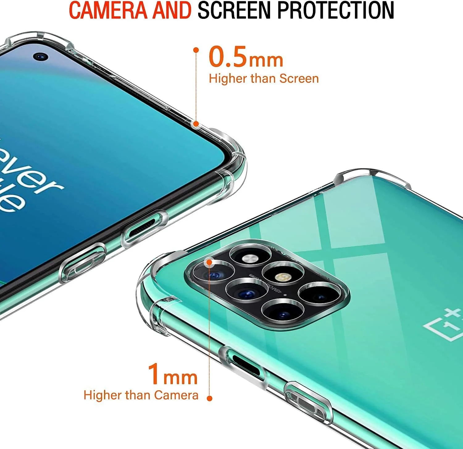 کاور محافظ شفاف و نرم سیلیکونی Zubitech برای گوشی وان پلاس 9R، ضد ضربه با گوشه های تقویت شده کاور محافظ شفاف و نرم سیلیکونی Zubitech برای گوشی وان پلاس 9R، ضد ضربه با گوشه های تقویت شده