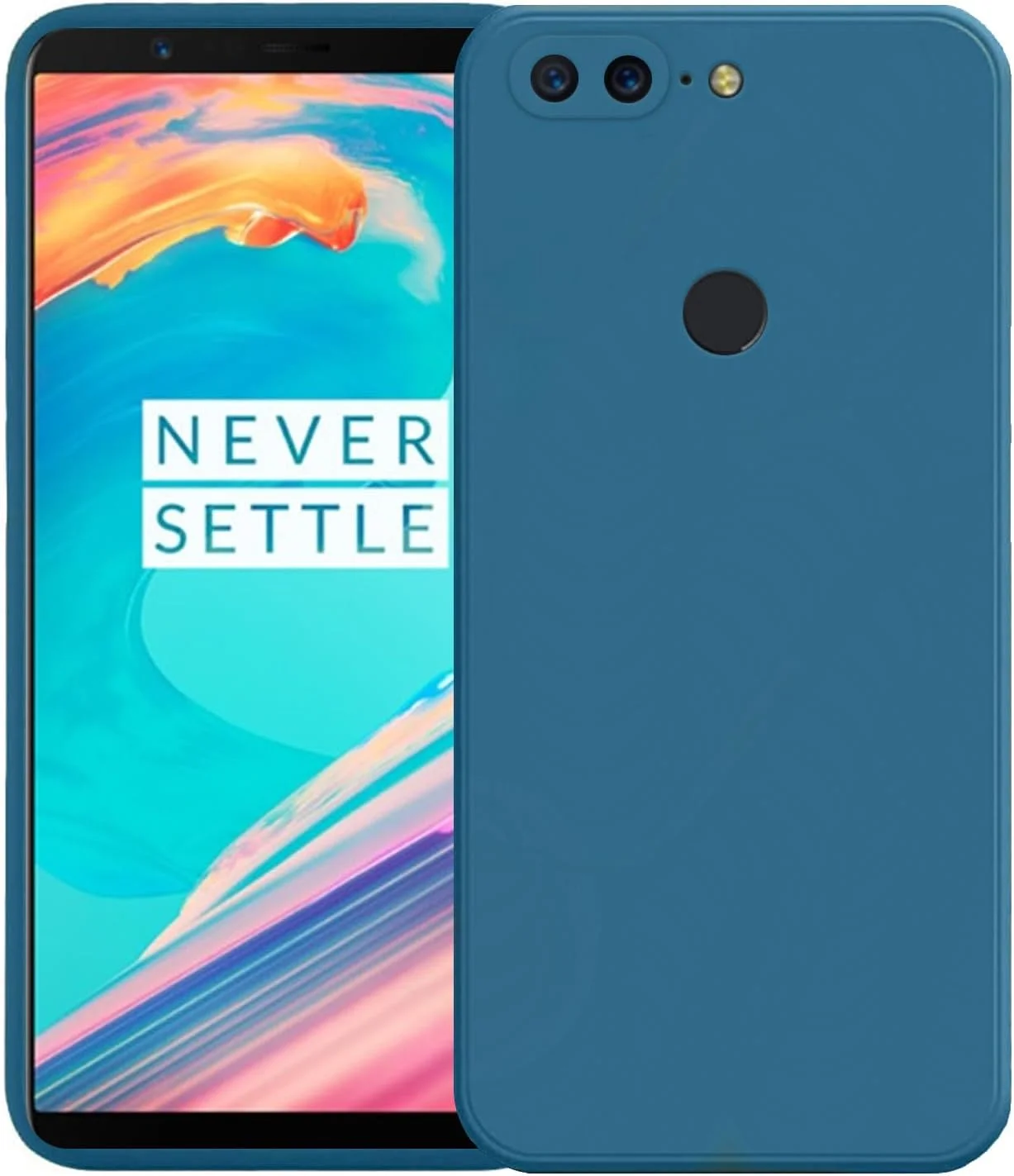 قاب محافظ باریک گوشی برای وان پلاس 5T، قاب سیلیکونی با محافظت از دوربین، داخلی نرم و انعطاف پذیر (آبی، برای وان پلاس 5T)