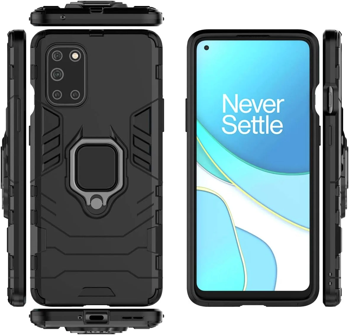 کاور محافظ گوشی وان پلاس 8T به همراه محافظ صفحه نمایش شیشه ای حرارت دیده، کاور زرهی ضد ضربه و مقاوم با پایه نگهدارنده، مشکی کاور محافظ گوشی وان پلاس 8T به همراه محافظ صفحه نمایش شیشه ای حرارت دیده، کاور زرهی ضد ضربه و مقاوم با پایه نگهدارنده، مشکی