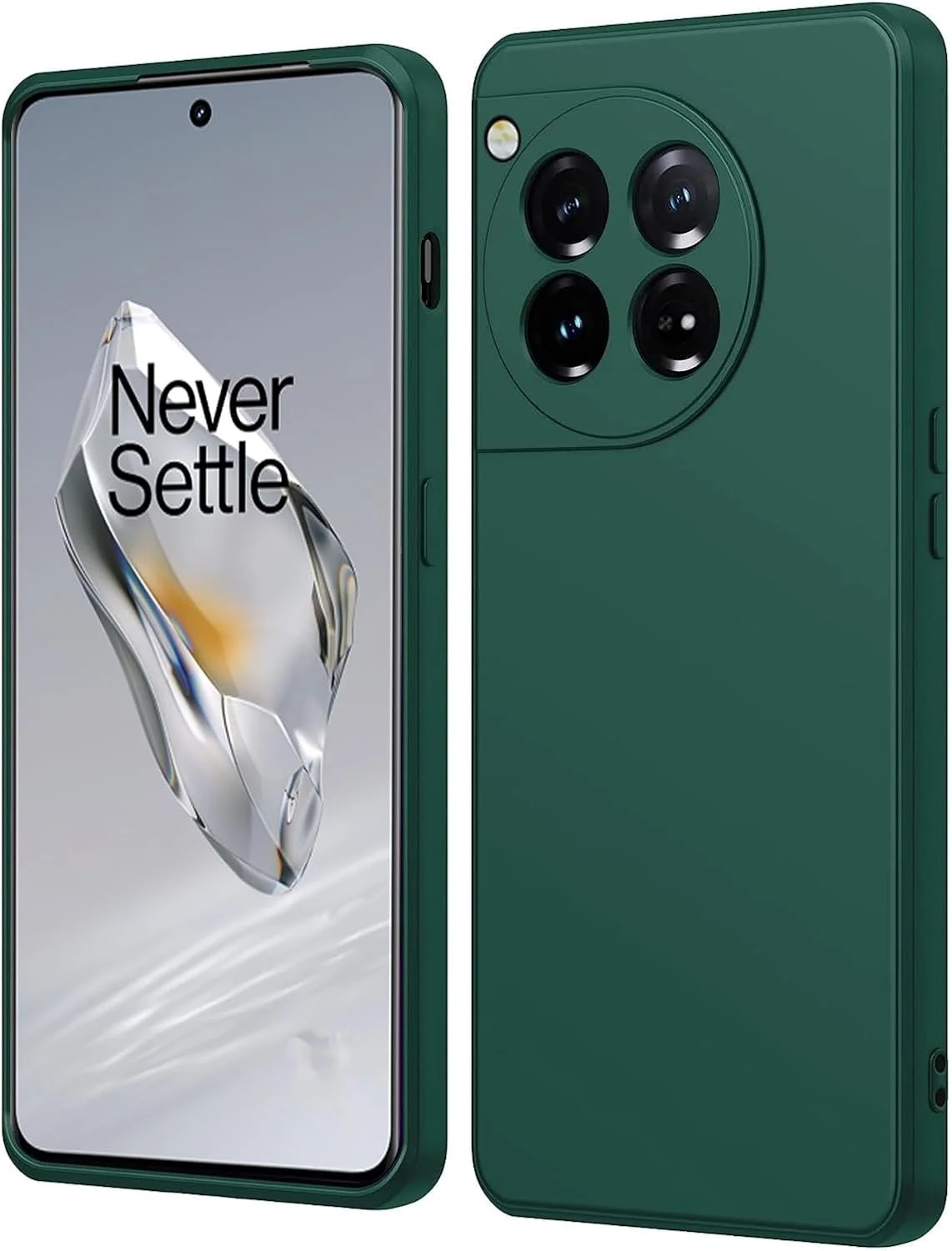 قاب سیلیکونی نرم MuHadJiya برای وان پلاس 12، باریک و مقاوم در برابر ضربه، محافظ دوربین، دارای پوشش داخلی میکروفیبر نرم (برای وان پلاس 12-سبز)