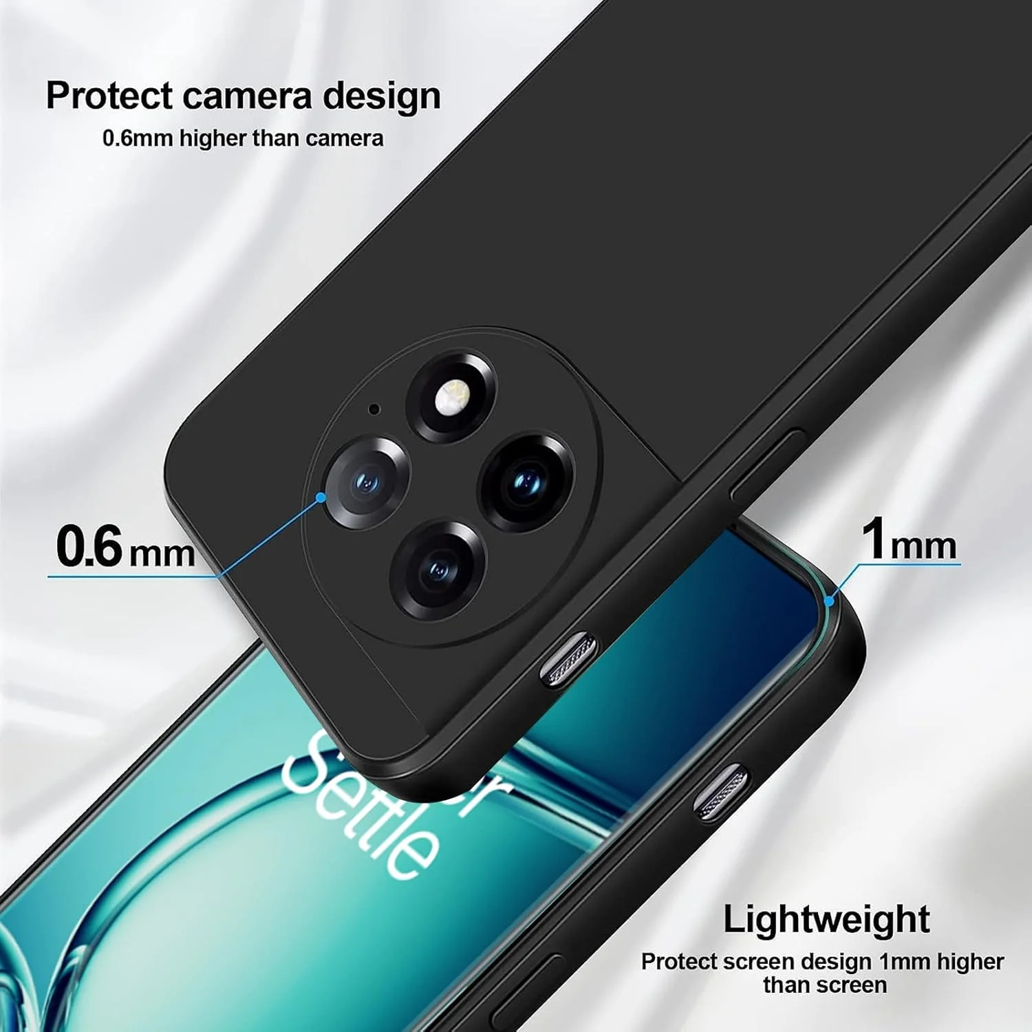 قاب محافظ باریک گوشی برای وان پلاس Ace 2 Pro، پوشش سیلیکونی با محافظت از دوربین، داخلی نرم و انعطاف پذیر (مشکی، برای وان پلاس Ace 2 Pro) قاب محافظ باریک گوشی برای وان پلاس Ace 2 Pro، پوشش سیلیکونی با محافظت از دوربین، داخلی نرم و انعطاف پذیر (مشکی، برای وان پلاس Ace 2 Pro)