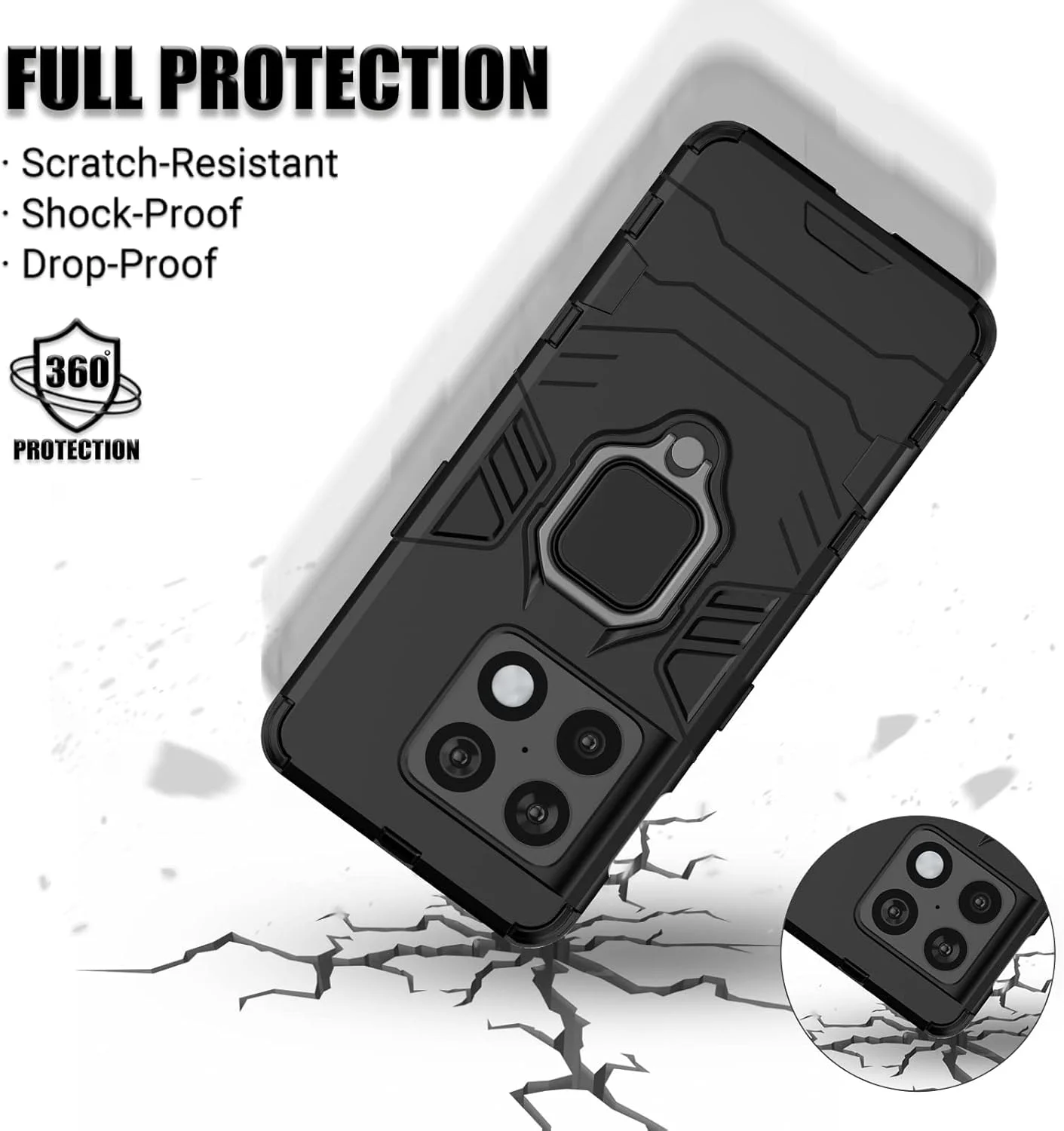 کاور محافظ گوشی وان پلاس 10 پرو مدل NA با استند چرخشی، حلقه نگهدارنده و صفحه مغناطیسی برای هولدر ماشین، محافظت استاندارد، کاور چند منظوره گوشی برای 1+10 پرو به همراه محافظ صفحه نمایش (مشکی) کاور محافظ گوشی وان پلاس 10 پرو مدل NA با استند چرخشی، حلقه نگهدارنده و صفحه مغناطیسی برای هولدر ماشین، محافظت استاندارد، کاور چند منظوره گوشی برای 1+10 پرو به همراه محافظ صفحه نمایش (مشکی)